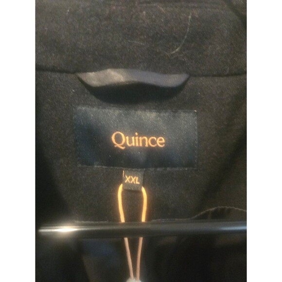 NWT Quince Men’s Italian  Wool Overcoat Black Coat Size XXL Career Preppy - Picture 3 of 5
